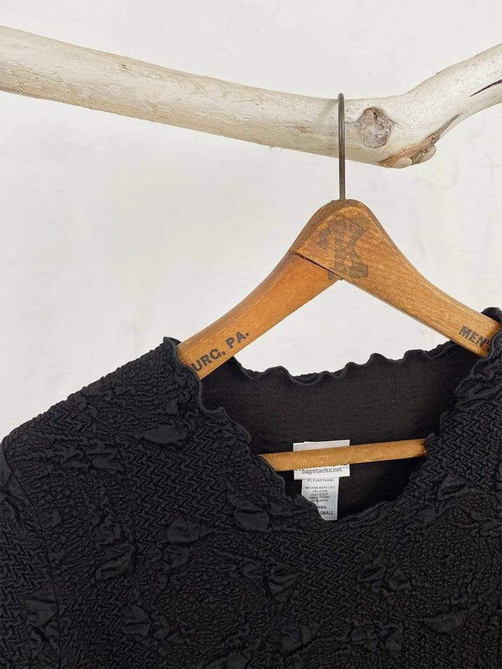 Haystacks Black Lyrac Surreal Textured Top