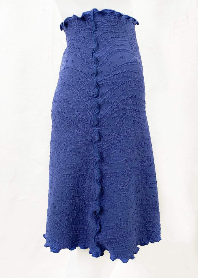 Haystacks Blue Indigo Catty Jacquard Knit Bias Skirt