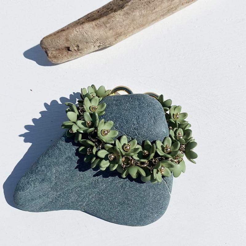 Haystacks Bracelet Martini Olive Dainty Flower Petal Charm Bracelet