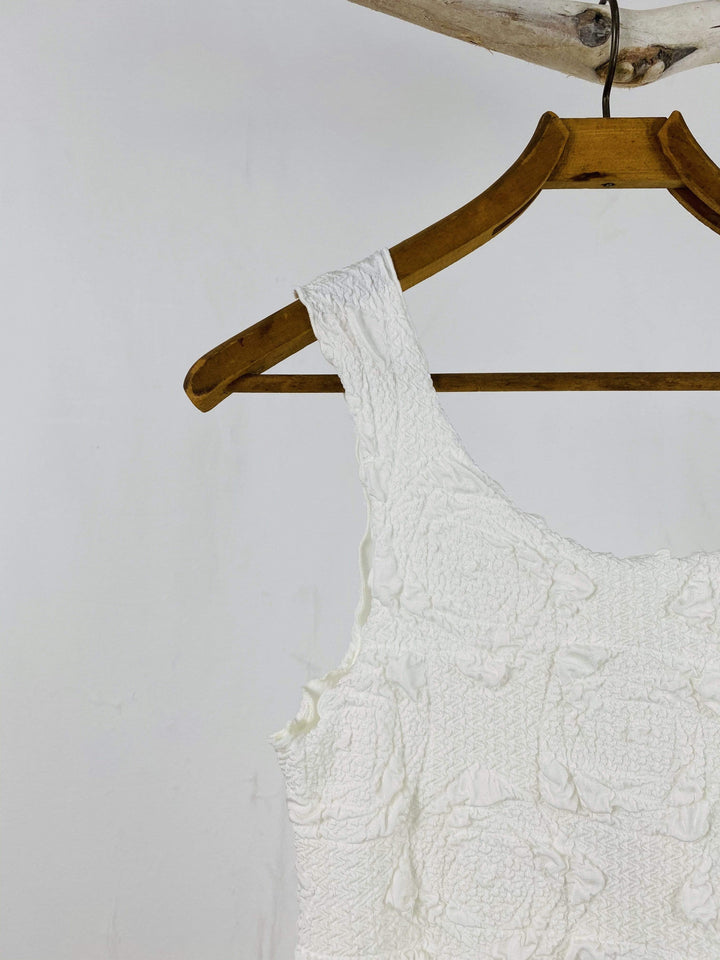 Haystacks Dress Off White Lyrac Textured Tank Dress