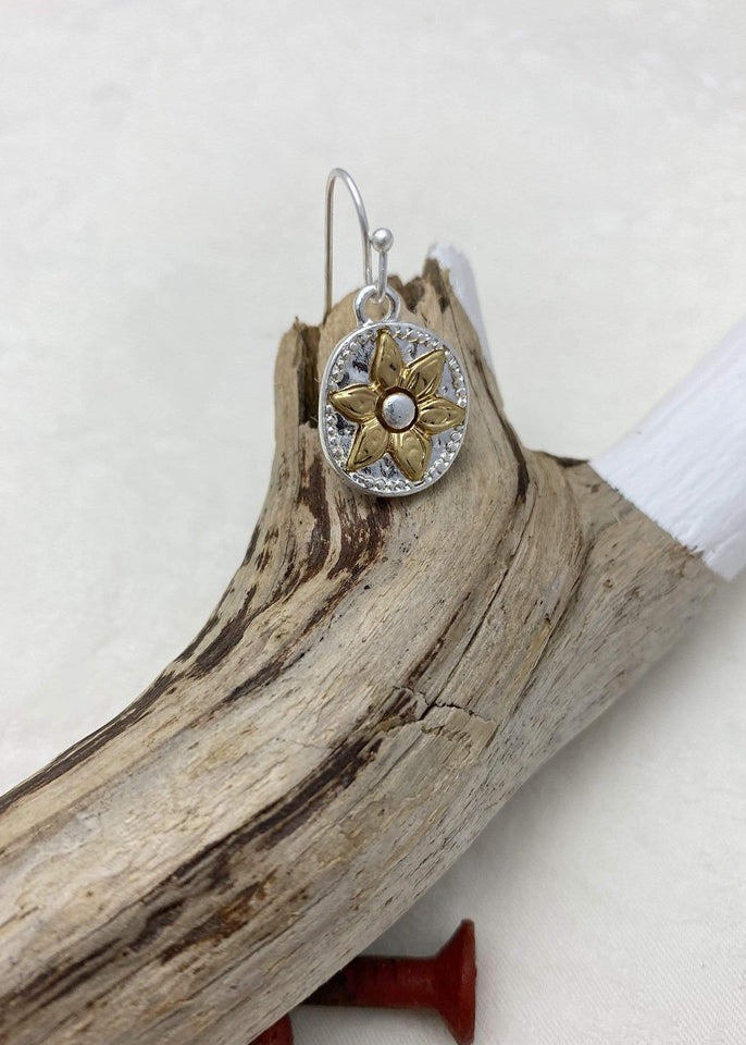 Haystacks Earring Gold/Silver Sunflower Earring