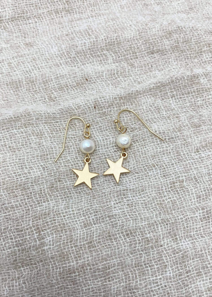 Haystacks Earring Lucky Star Pearl Drop Earring