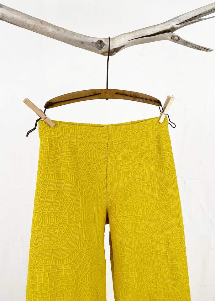 Haystacks Energy Pant Ceylon Yellow Mateya Matelasse Textured Energy Pant