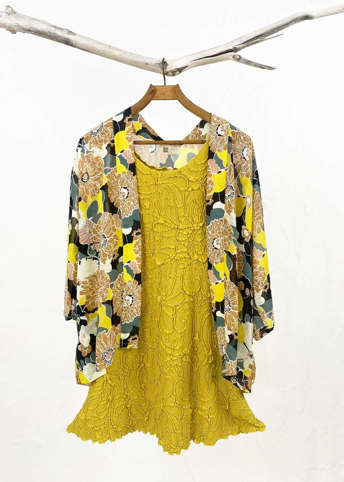 Haystacks Haystacks Ceylon Yellow Fluence Brazilian Textured Little Dress