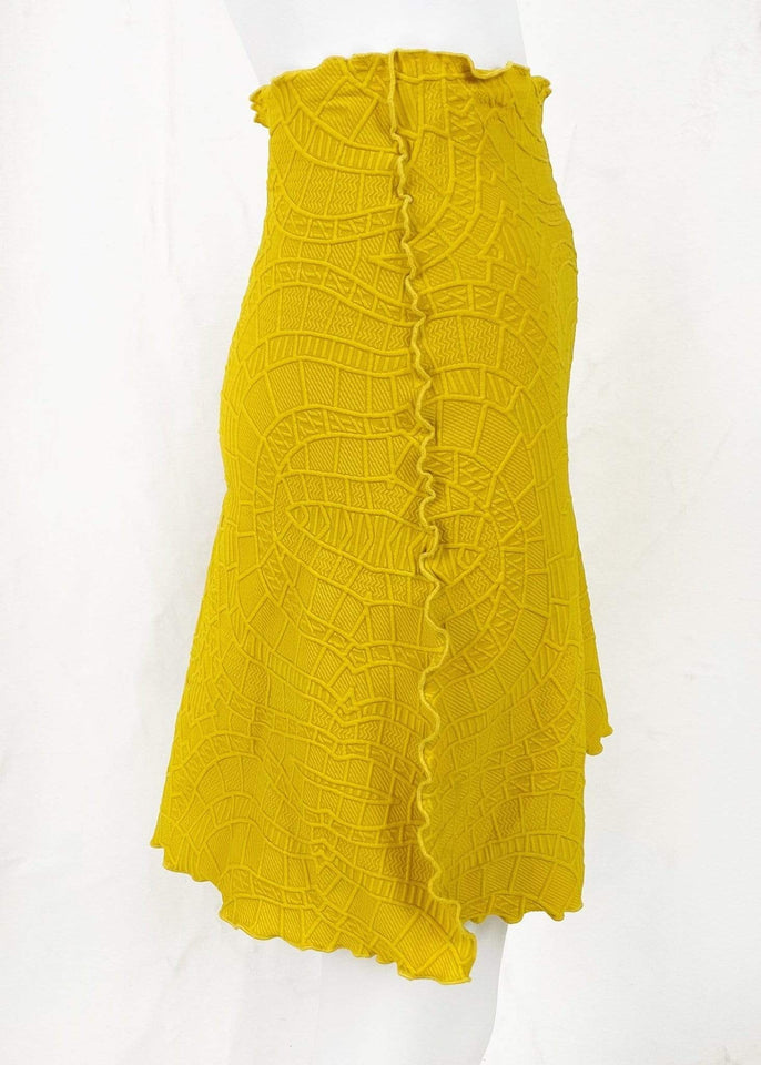 Haystacks Jacquard Knit Bias Ceylon Yellow Mateya Matelasse Jacquard Knit Bias Skirt