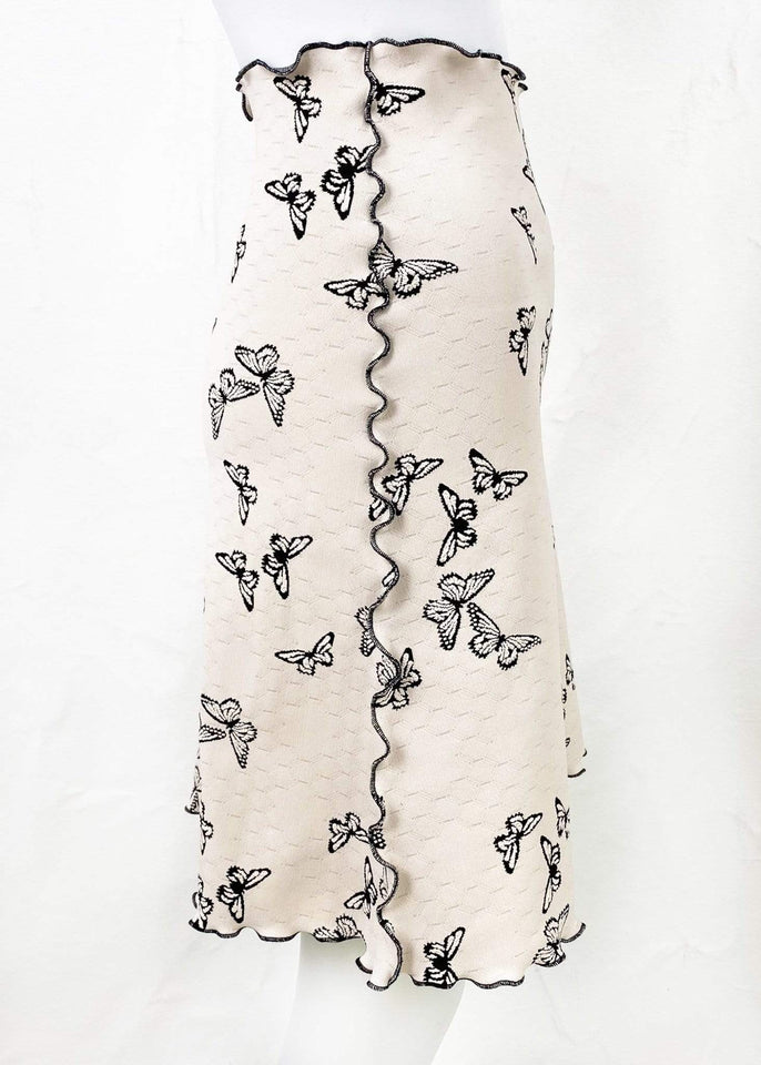 Haystacks Powder Puff Butterfly Jacquard Knit Bias Skirt