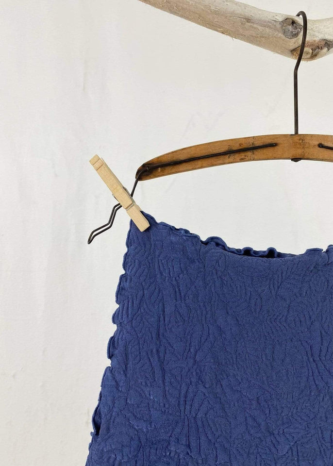 Haystacks skirt Blue Indigo Centric Jacquard Knit Bias Skirt