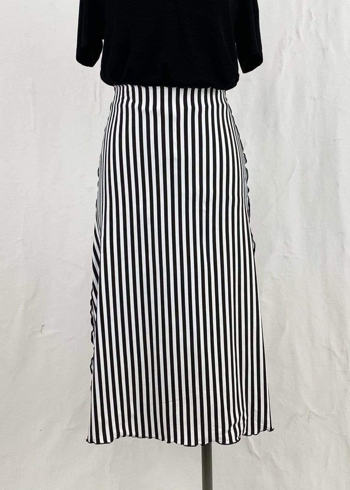Haystacks skirt One Size Black and White Striped Long Bias Skirt
