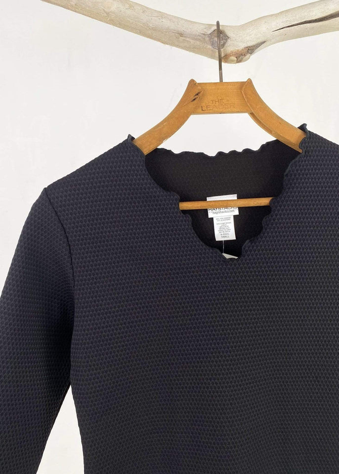 Haystacks top Black Kensi Matelasse Surreal Textured Top