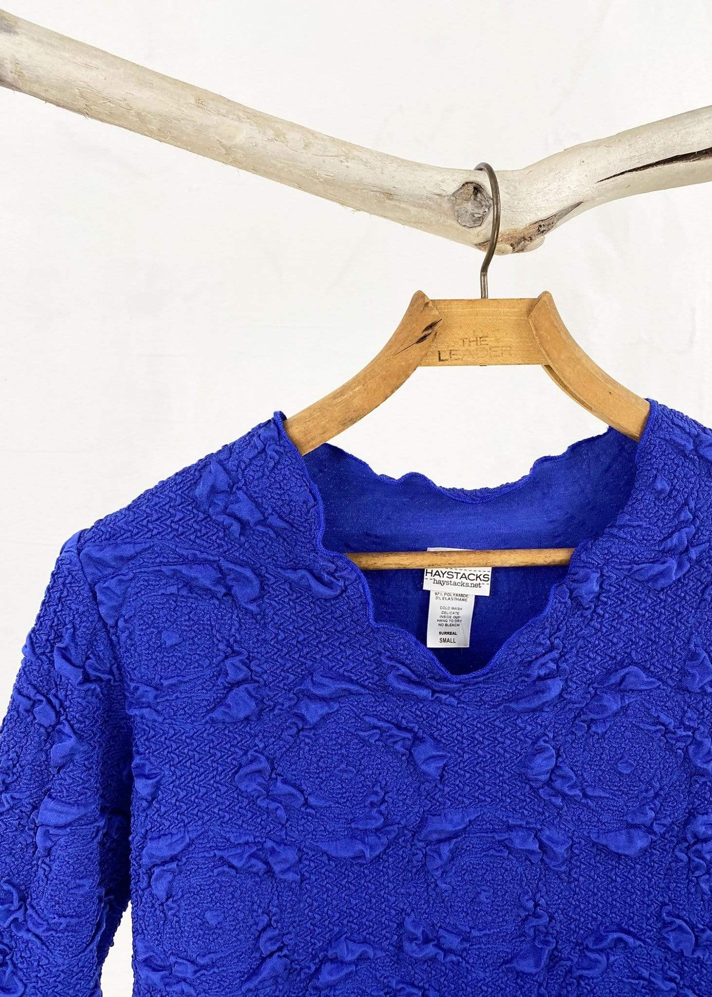 Haystacks top Blind Date Lyrac Surreal Textured Top