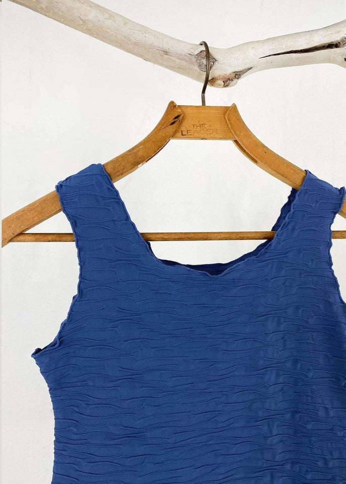 Haystacks top Blue Indigo Crinkle Charming Tank Top