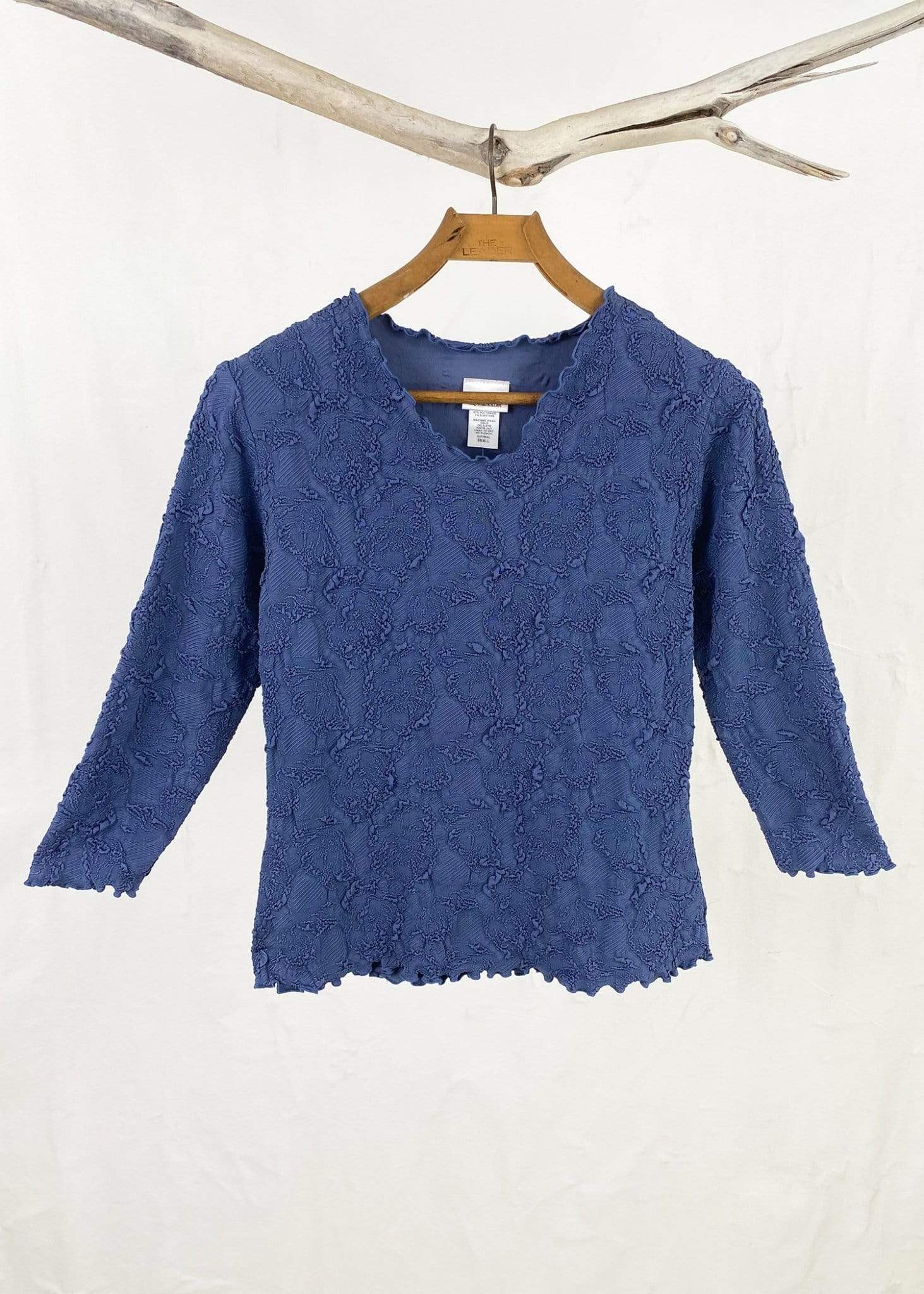 Haystacks top Blue Indigo Jafa Surreal Textured Top