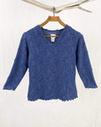 Haystacks top Blue Indigo Jafa Surreal Textured Top
