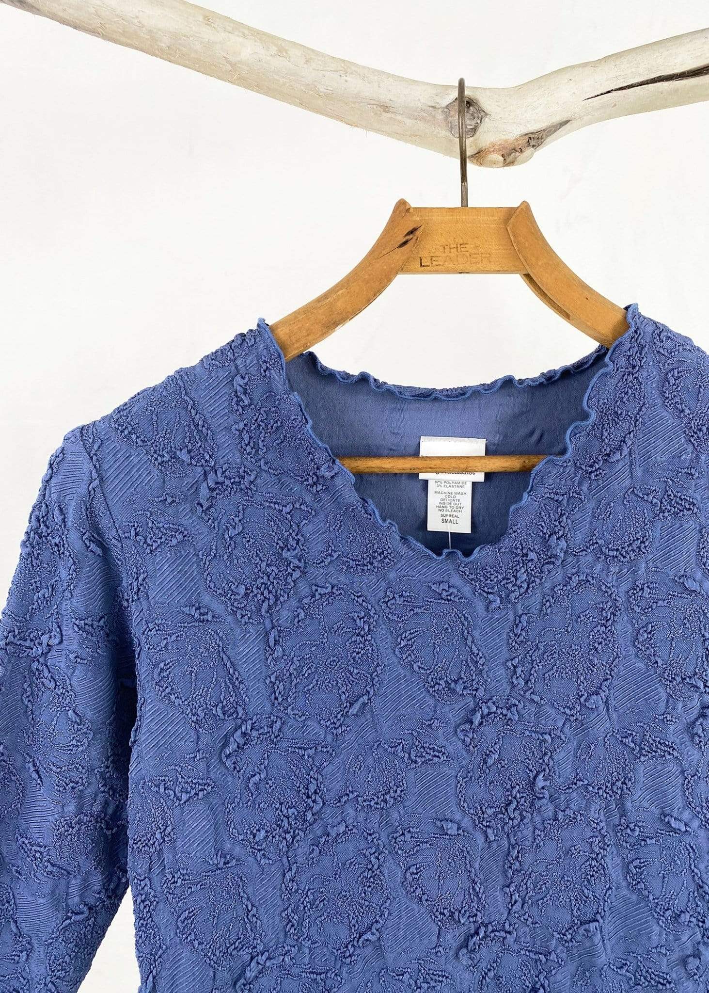 Haystacks top Blue Indigo Jafa Surreal Textured Top