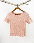 Haystacks top Chintz Rose Conduit Short Sleeve Lettuce Tee