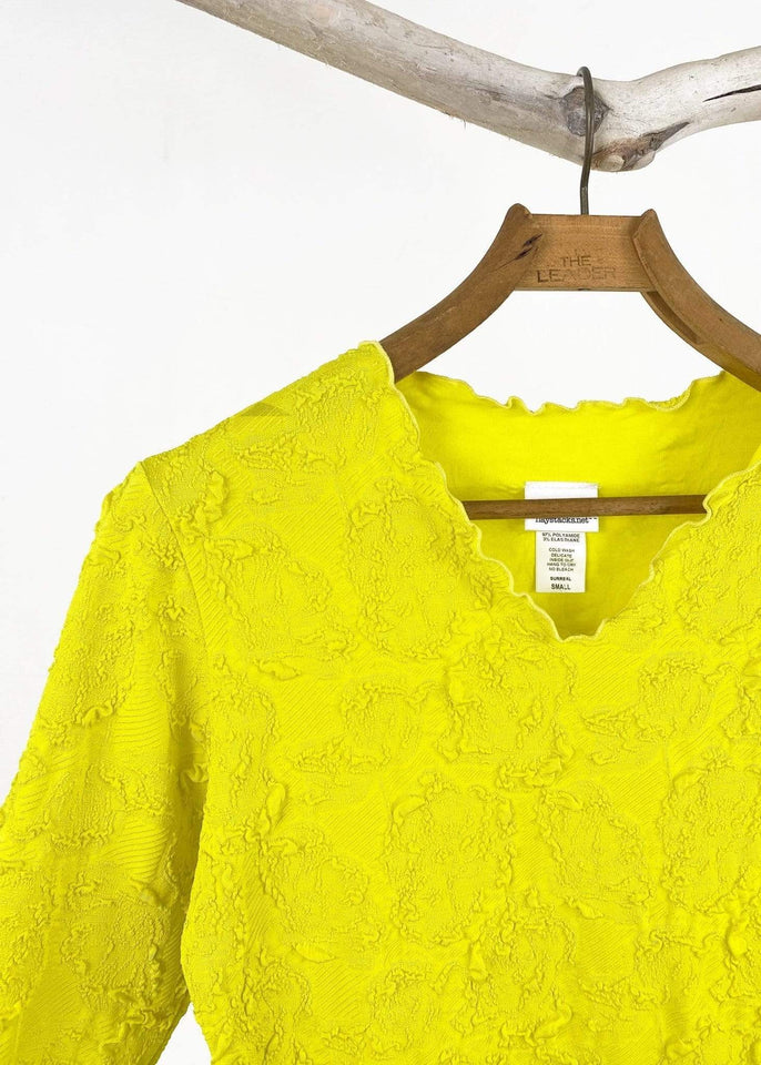 Haystacks top Green Sheen Jafa Surreal Textured Top