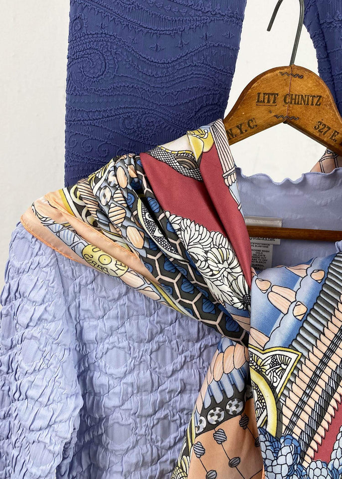 Haystacks top Halogen Blue Cable Surreal Textured Top