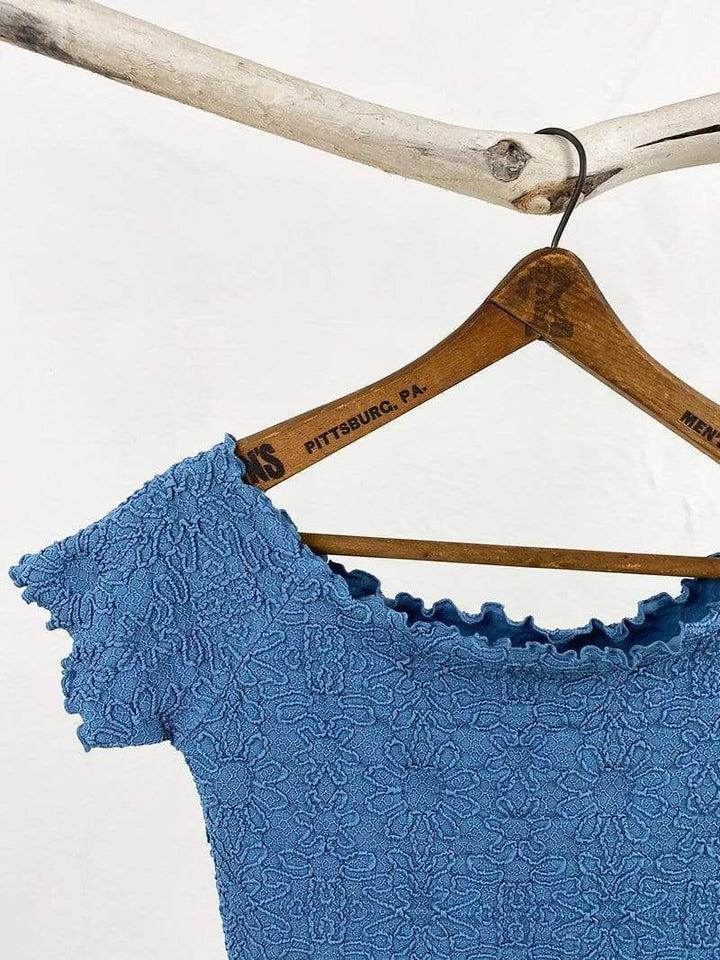 Haystacks top Haystacks Provincial Blue Razy Brazilian Textured Ballet Top
