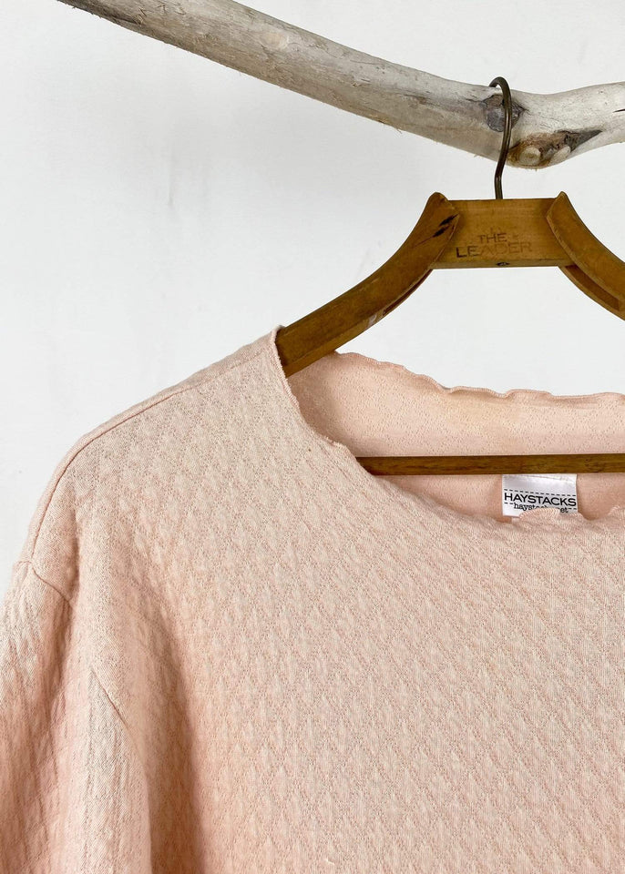 haystacks top Pretty Pink Quilted Waffle Taylor Sweater
