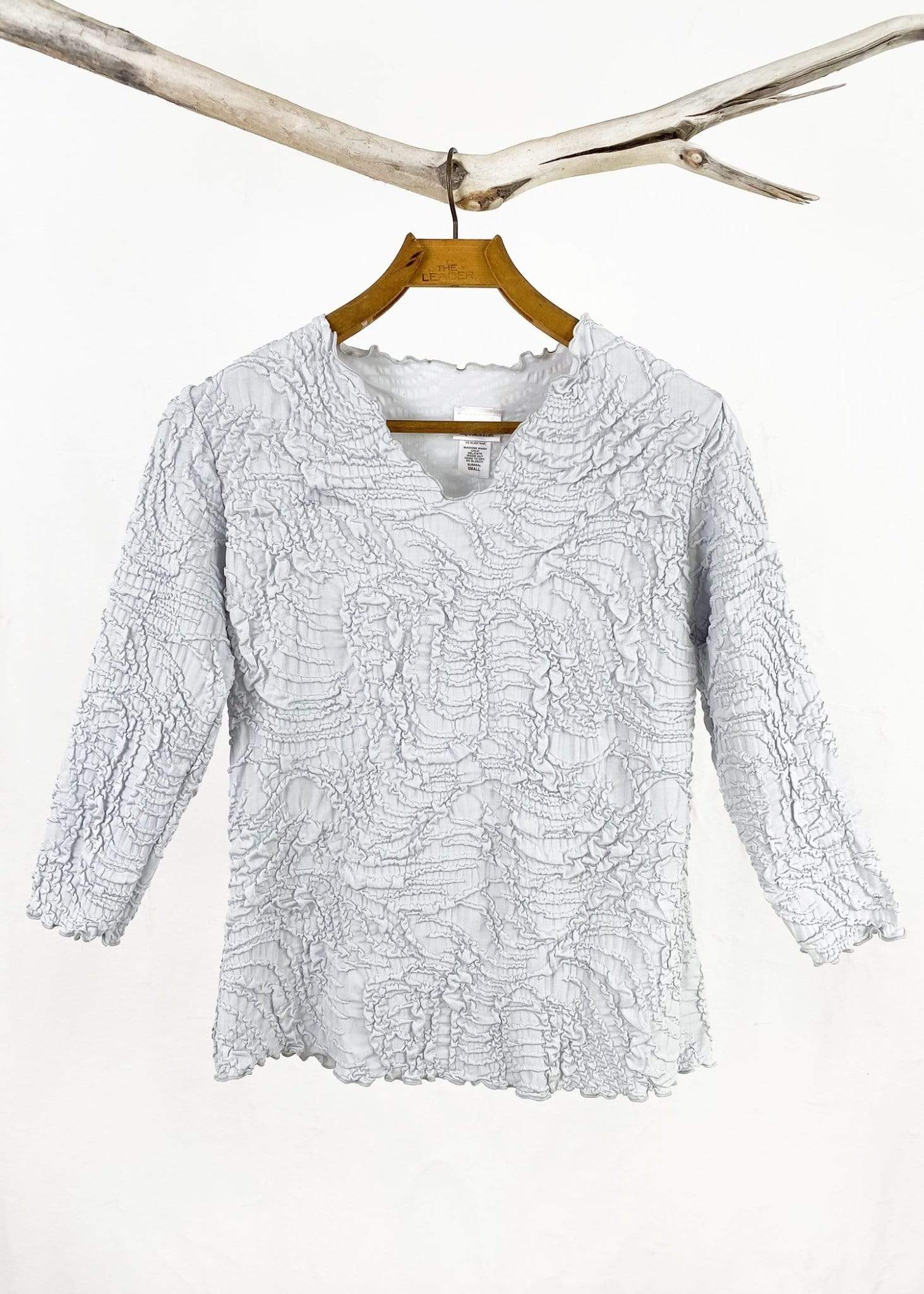 Haystacks top Silver Promp Surreal Textured Top