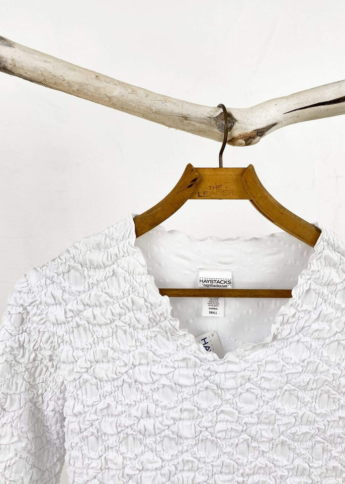 Haystacks top White Cable Surreal Textured Top