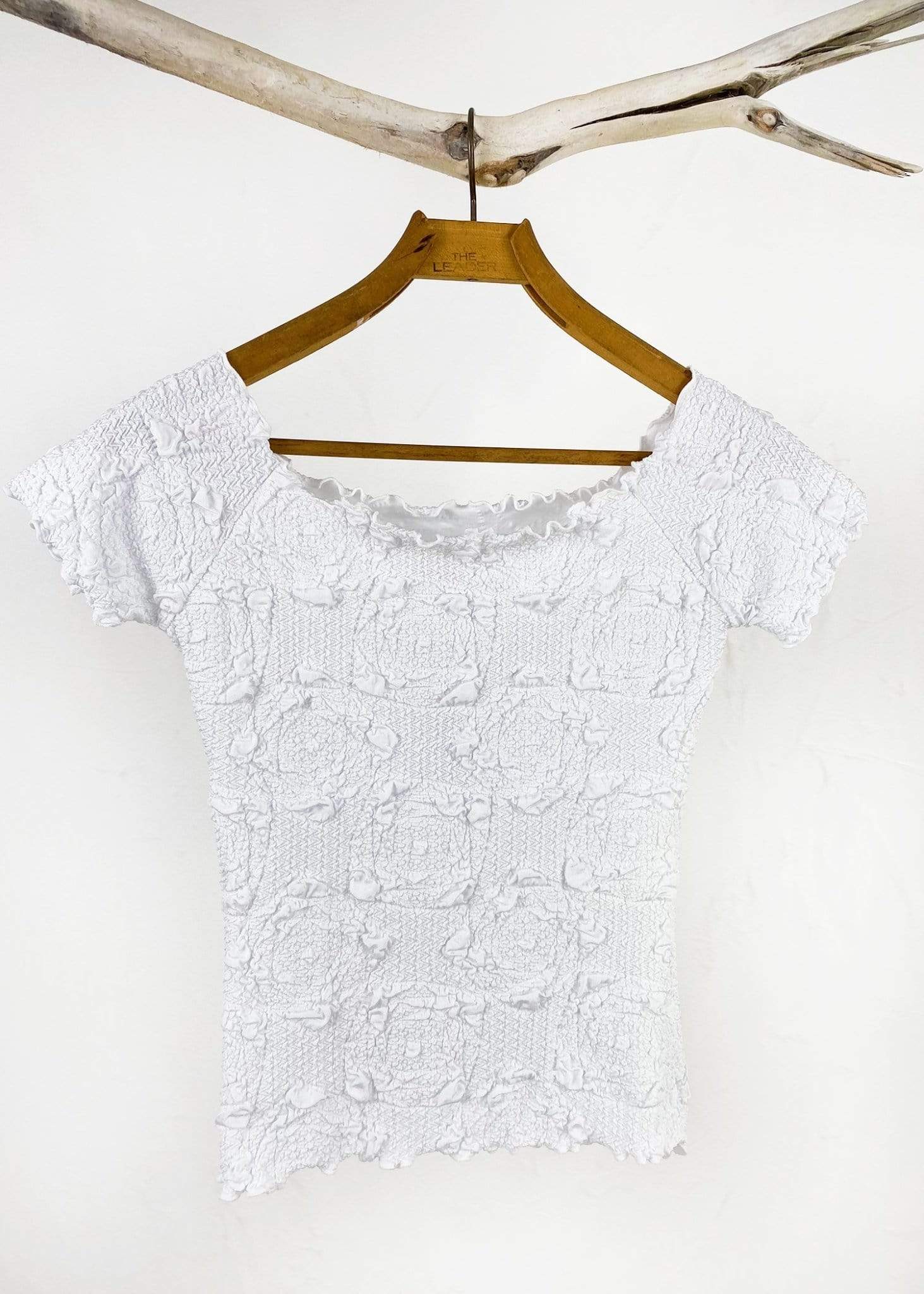 Haystacks top White Lyrac Brazilian Textured Ballet Top
