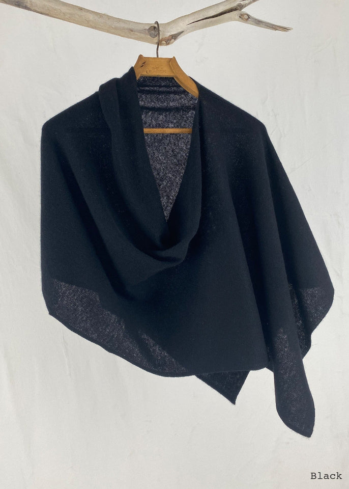 In 2 Poncho Black Cashmere Poncho