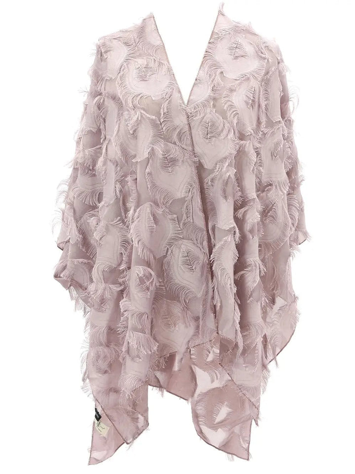 JC Sunny shawl Purple Feathery Eyelash Kimono