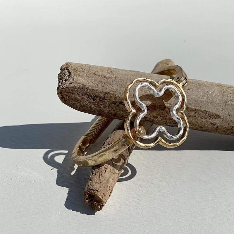 Jewelry Bracelet Mixed Metal Petal Bracelet