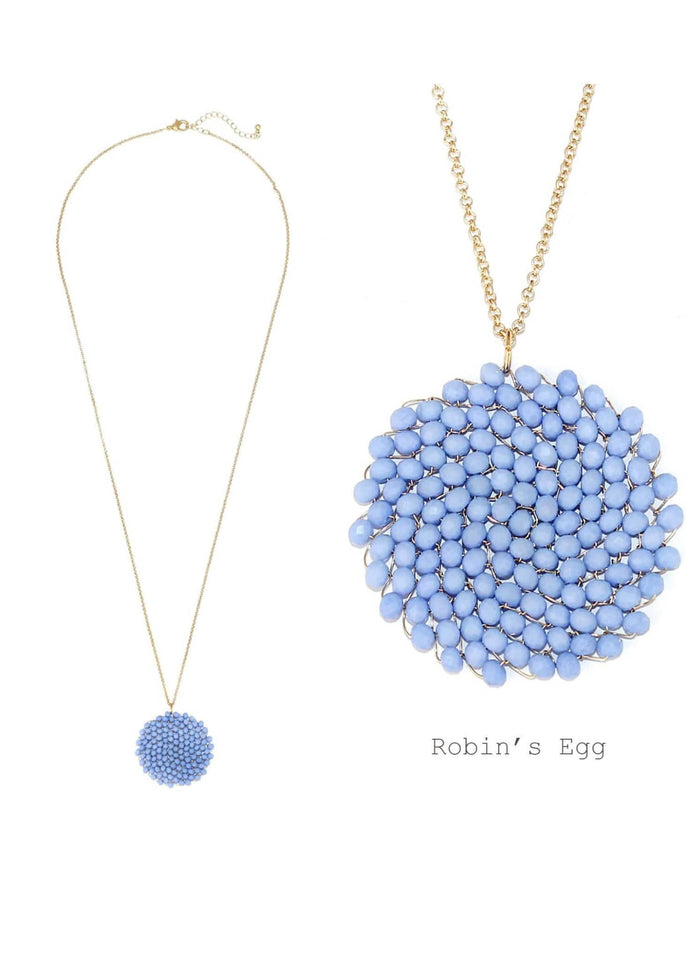 Jewelry necklace Robin's Egg Beaded Pendant Necklace