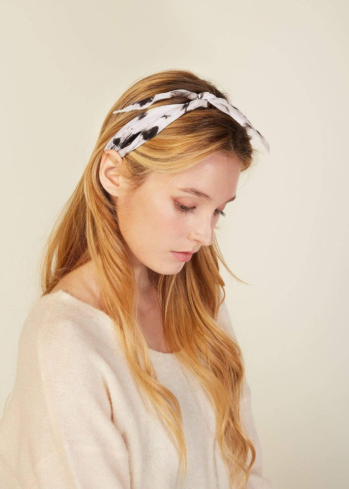 Look by M Hair Accessory Grey Floral Scarf Scrunchie