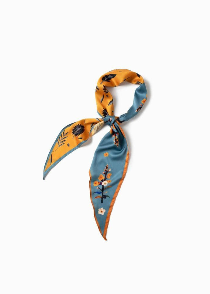 Look by M Scarf Botanical Two Tone Diamond Scarf