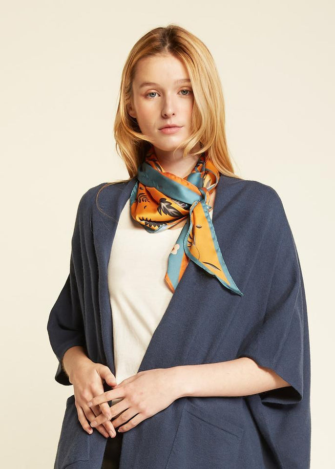 Look by M Scarf Botanical Two Tone Diamond Scarf