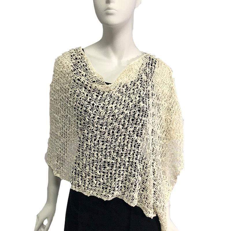 Lost River Poncho Cream Popcorn Knit Poncho  - More Colors!