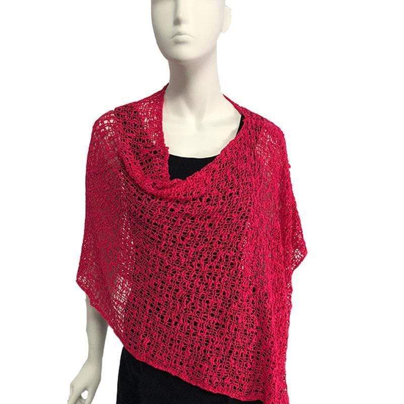 Lost River Poncho Hot Fuschia Popcorn Knit Poncho  - More Colors!