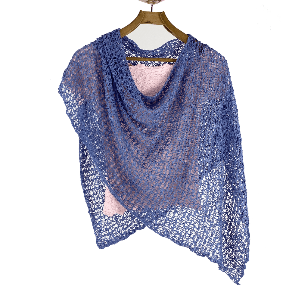 Lost River Poncho Marine Popcorn Knit Poncho  - More Colors!