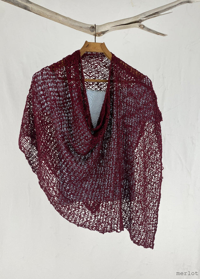 Lost River Poncho Merlot Popcorn Knit Poncho  - More Colors!