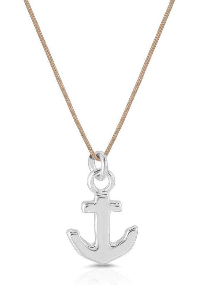 Lucky Feather Necklace Silver Ocean Life Anchor Necklace