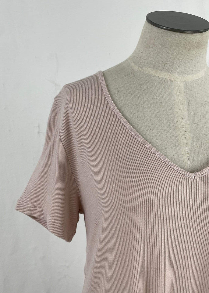 Michael Stars top Michael Stars 2X1 Rib V-Neck Swing Tee