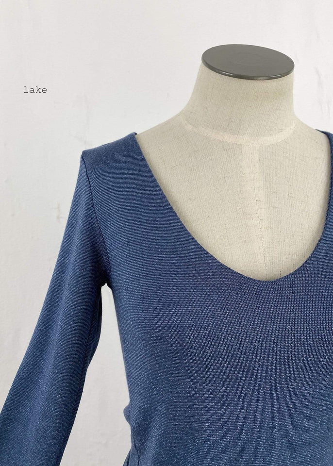 Michael Stars top Michael Stars Shine 3/4 Sleeve Double Front V-Neck