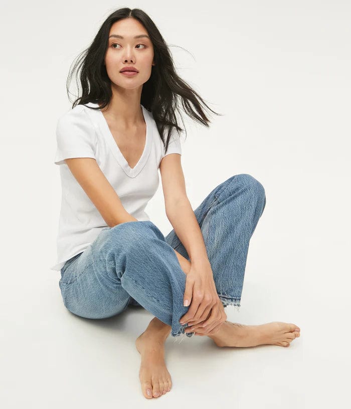 Michael Stars top White Michael Stars Nikki Short Sleeve V Neck Tee