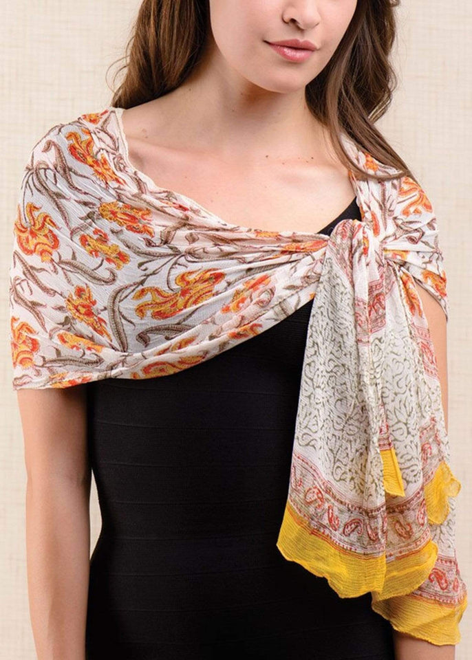 Sevya Handmade Scarf Orange Sheela Chiffon Scarf
