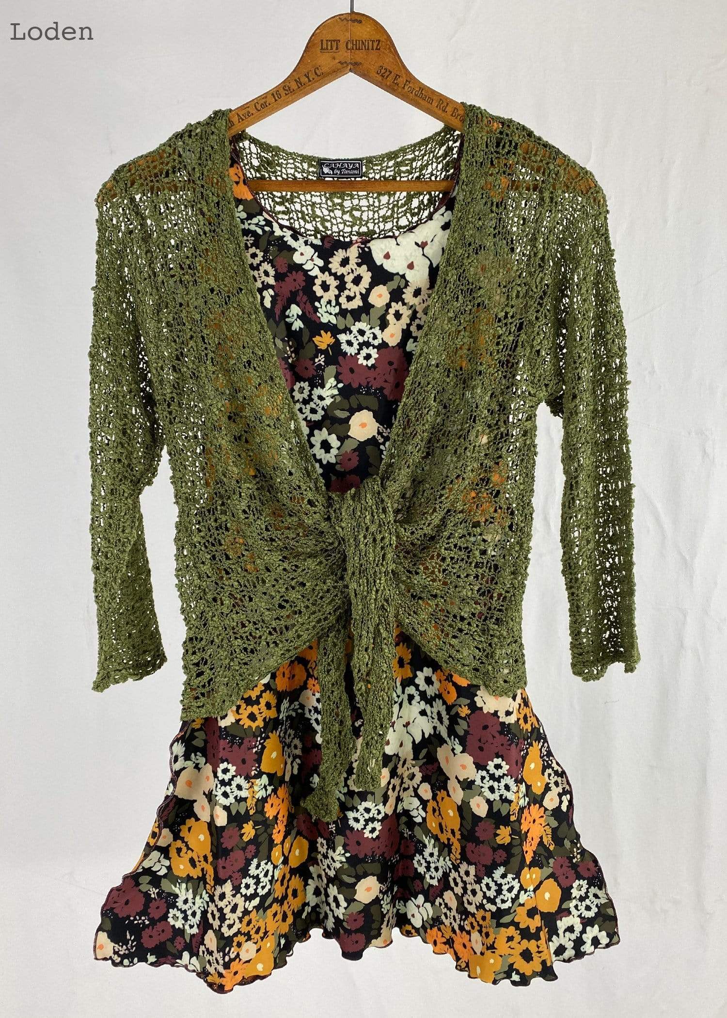 Tanami Sweater Loden Tanami Tie Front Popcorn Sweater Shrug