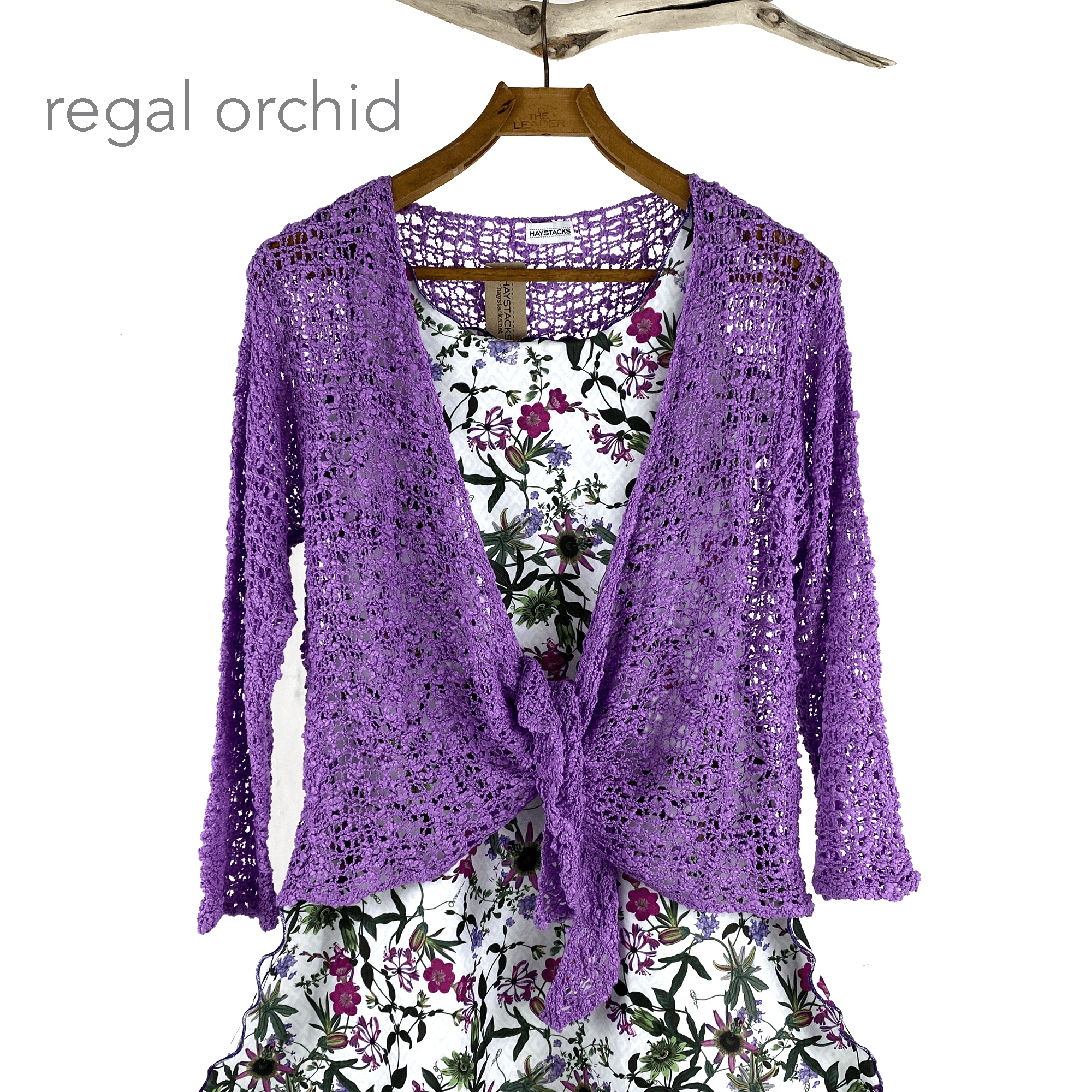 Tanami Sweater Regal Orchid Tanami Tie Front Popcorn Sweater Shrug