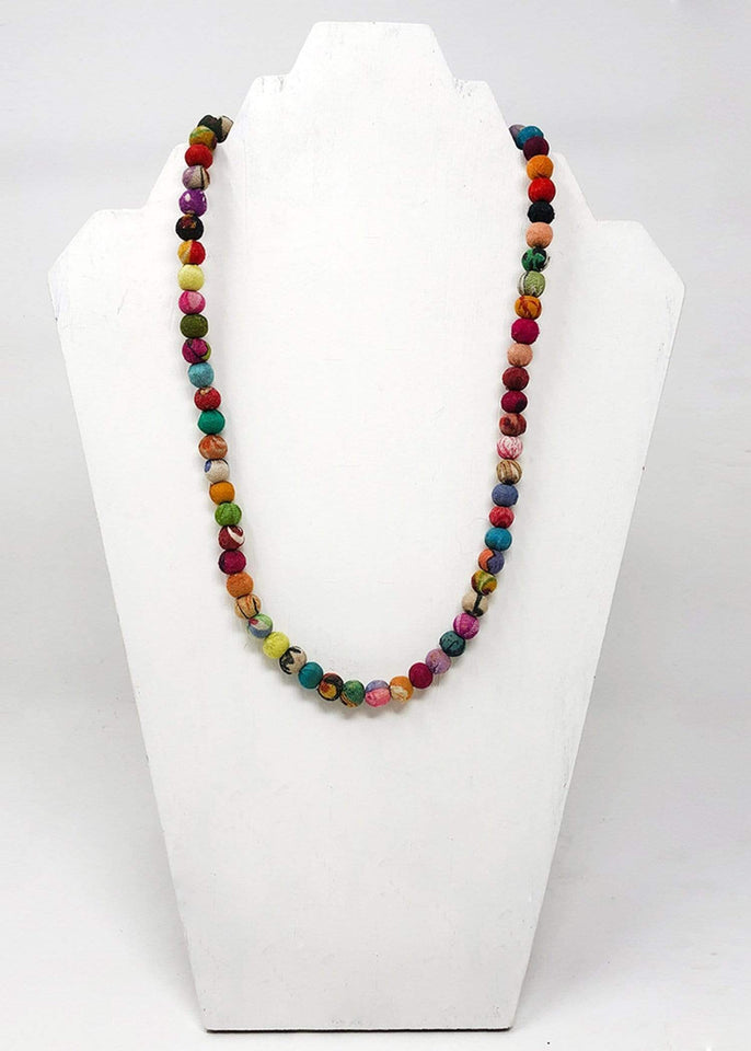 World Finds Necklace Kantha Single Strand Necklace